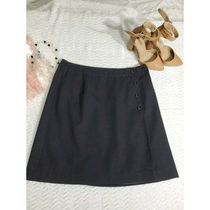 Villager Liz Claiborne A-line Black knee length Skirt with zipper closure sz 12